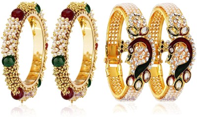 YouBella Alloy Gold-plated Bangle Set(Pack of 4)