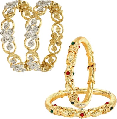 YouBella Alloy Gold-plated Bangle Set(Pack of 4)