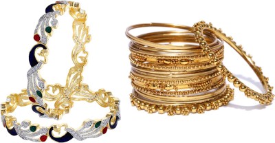 YouBella Alloy Gold-plated Bangle Set(Pack of 3)