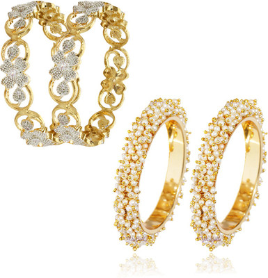 YouBella Alloy Gold-plated Bangle Set(Pack of 4)