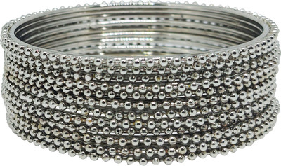 Anahat collection Metal Black Silver Bangle Set