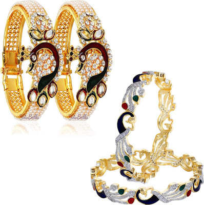 YouBella Alloy Gold-plated Bangle Set(Pack of 4)