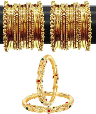 YouBella Alloy Gold-plated Bangle Set(Pack of 4)