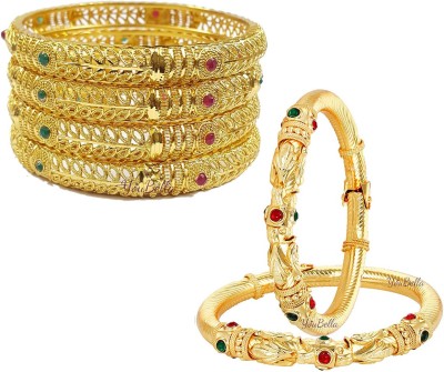 YouBella Alloy Gold-plated Bangle Set(Pack of 6)