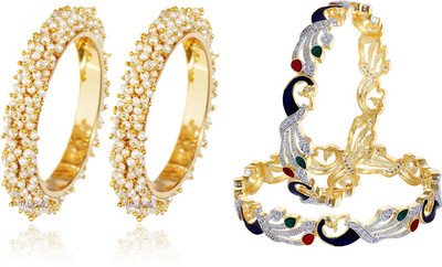 YouBella Alloy Gold-plated Bangle Set(Pack of 4)