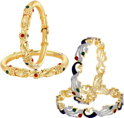 YouBella Alloy Gold-plated Bangle Set(Pack of 4)