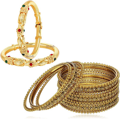 YouBella Alloy Gold-plated Bangle Set(Pack of 3)