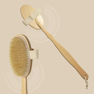 Rustic Rituals 2-in-1 Dry Skin Body Brush with 11 inch Removable Wood Handle body brush