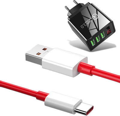 SYSTENE 70 W Qualcomm 3.0 3 A Wall Charger for Mobile with Detachable Cable(WITH TYPE C CABLE, Cable Included)