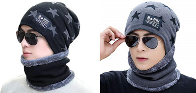 GLAMHOOD Beanie Cap(Pack of 2)