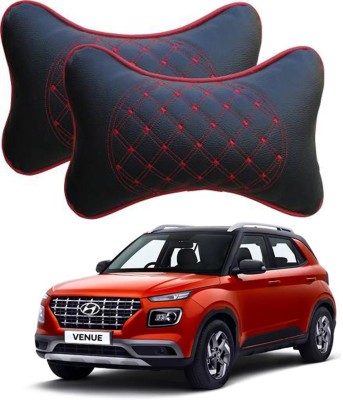 RONISH Black, Red Leatherite Car Pillow Cushion for Hyundai(Rectangular, Pack of 2)