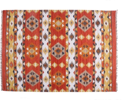 abi craft Orange Wool, Cotton Carpet(5 ft,  X 7 ft, Rectangle)
