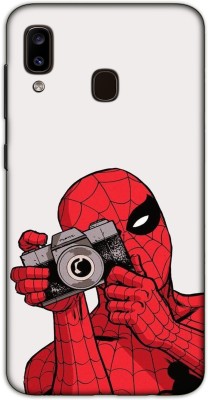 iprinto Back Cover for Samsung Galaxy A30, Samsung Galaxy A20 Spider Man Back Cover(Red, Dual Protection, Silicon, Pack of: 1)