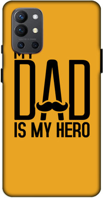 iprinto Back Cover for OnePlus 9R My Dad is my hero Back Cover(Yellow, Hard Case, Pack of: 1)