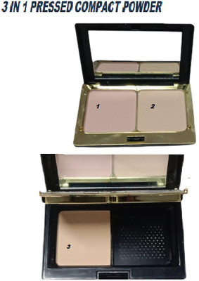 GFSU PERFECT FOR FACE MAKE UP 3 IN 1 SHIMMER AND MATTE SHINY COMPRESSED COMPACT Compact(MULTI SHADES, 30 g)