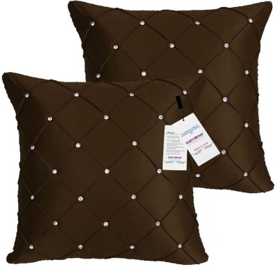 indoAmor Satin Cushions Cover(Pack of 2, 40 cm*40 cm, Brown)