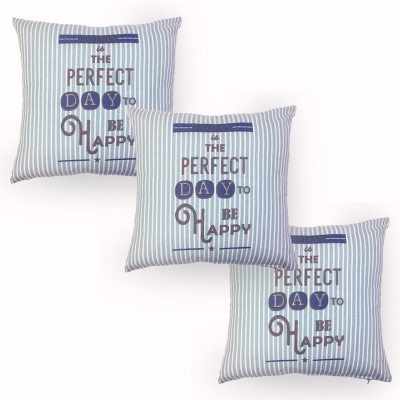 Shri Pratap Text Print Cushions Cover(Pack of 3, 40 cm*40 cm, Blue, White)