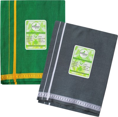 Feather Green Solid Men Dhoti