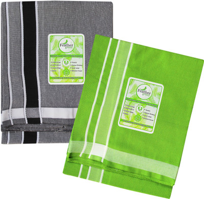 Feather Green Solid Men Dhoti