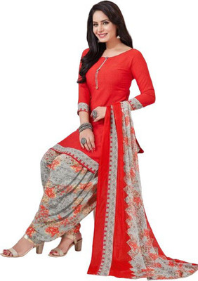 Aumki Crepe Floral Print Kurta & Patiyala Material