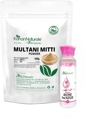 Kerala Naturals Multani mitti powder100+Rose water 100ml combo(200 g)