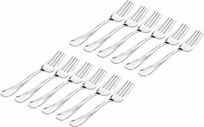 damurhu KVT Premium Stainless Steel Baby Fork Set of-12 Stainless Steel Baby Fork Set(Pack of 12)