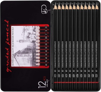 ABOUT SPACE HB H B 2B 3B 4B 5B 6B 7B 8B 2H F Drawing Competition Kids, Professional Sketch Pencil(Pack of 12)