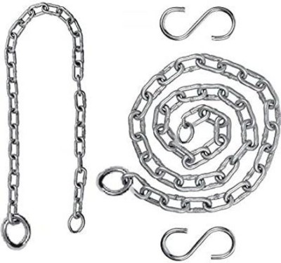 MARSHLAND 5 feet Chain Strong Heavy Duty Metal Chain for Swing Multipurpose work with 2 Hook 2(Pack of 1)