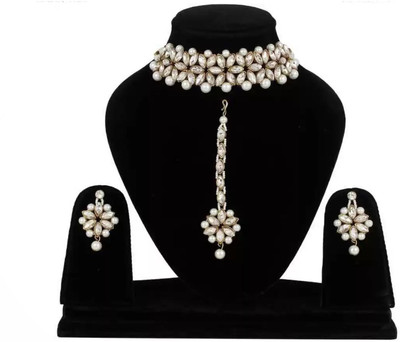 shivay Alloy Gold-plated White Jewellery Set(Pack of 1)