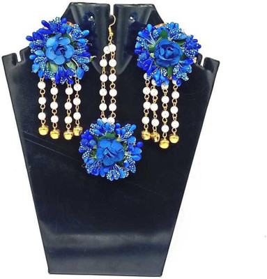 Ratson Fabric Gold, White, Blue Jewellery Set(Pack of 1)