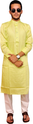 SHEEN CREATIONS Men Solid A-line Kurta(Light Green)