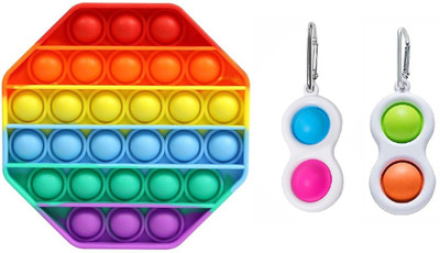 Aganta Pop It Fidget Toy Set Simple Dimple Key Chain Pop It Game Push Bubble Toys(Multicolor)