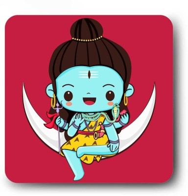 Giftcart Cute Shiva on Moon Fridge Magnet Pack of 1(Multicolor)