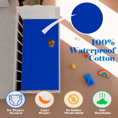 shri vyas linen Cotton Baby Bed Protecting Mat(Blue, Medium)