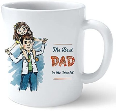 kd retail Ceramic Printed Coffee Special for Father Birthday | Ceramic Coffee Mug(330 ml)