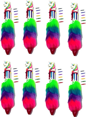 Toyshala Unicorn Roller Ball Pen(Pack of 8, Ink Color - Multicolor)