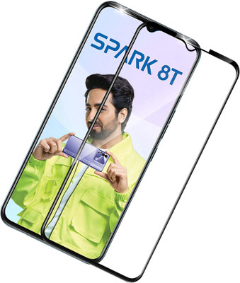 HUPSHY Edge To Edge Tempered Glass for Tecno Spark 8T(Pack of 1)