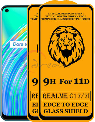 Dream Edge To Edge Tempered Glass for Realme C17, Realme 7i(Pack of 2)