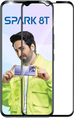 HUPSHY Edge To Edge Tempered Glass for Tecno Spark 8T(Pack of 1)
