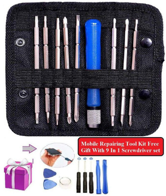Thinkever 9 in 1 Screwdriver Tool Kit for Repairing Mobiles, PDA, Laptop with Screwhead Precision Screwdriver Set(Pack of 9)