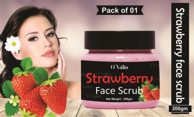 Ovalio Tan Removal Strawberry Face & Body Skin Lightening ,Pimples Remove ( Pack of 1) Scrub(200 g)