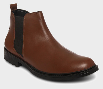 LOUIS STITCH Men's Chelsea Boots Handcrafted Italian Leather Shoes Boots For Men(Brown , 7)