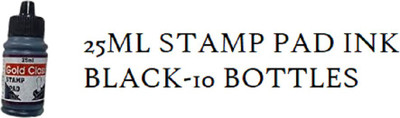 GoldClass 25ML STAMP PAD INK BLACK-10 BOTTLES Stamp Pad Ink(250 ml)