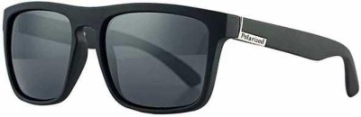 PIRASO Retro Square Sunglasses(For Men & Women, Black)