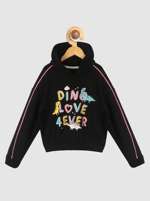 Lazy Shark Full Sleeve Printed Girls Sweatshirt