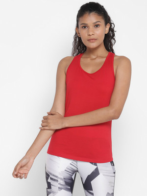 Ap'pulse Solid Women Scoop Neck Red T-Shirt