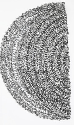 My Little Princess Polyester 2 Seater Crocheted Table Cover(Silver)