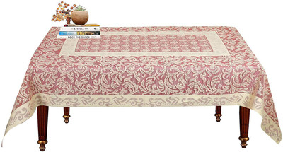 Bigger fish Printed 4 Seater Table Cover(Maroon, Silk)