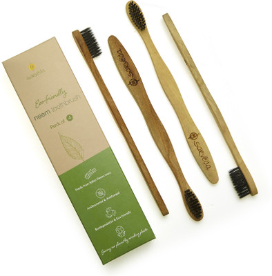 Sarveda Eco-Friendly Neem Wood Soft Toothbrush(Pack of 4)