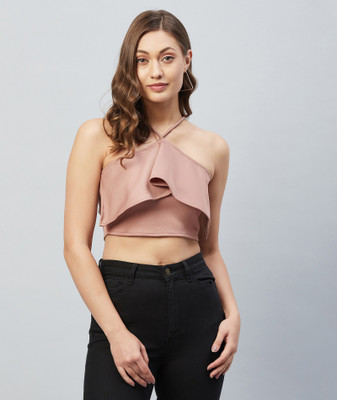 Chimpaaanzee Party Solid Women Pink Top